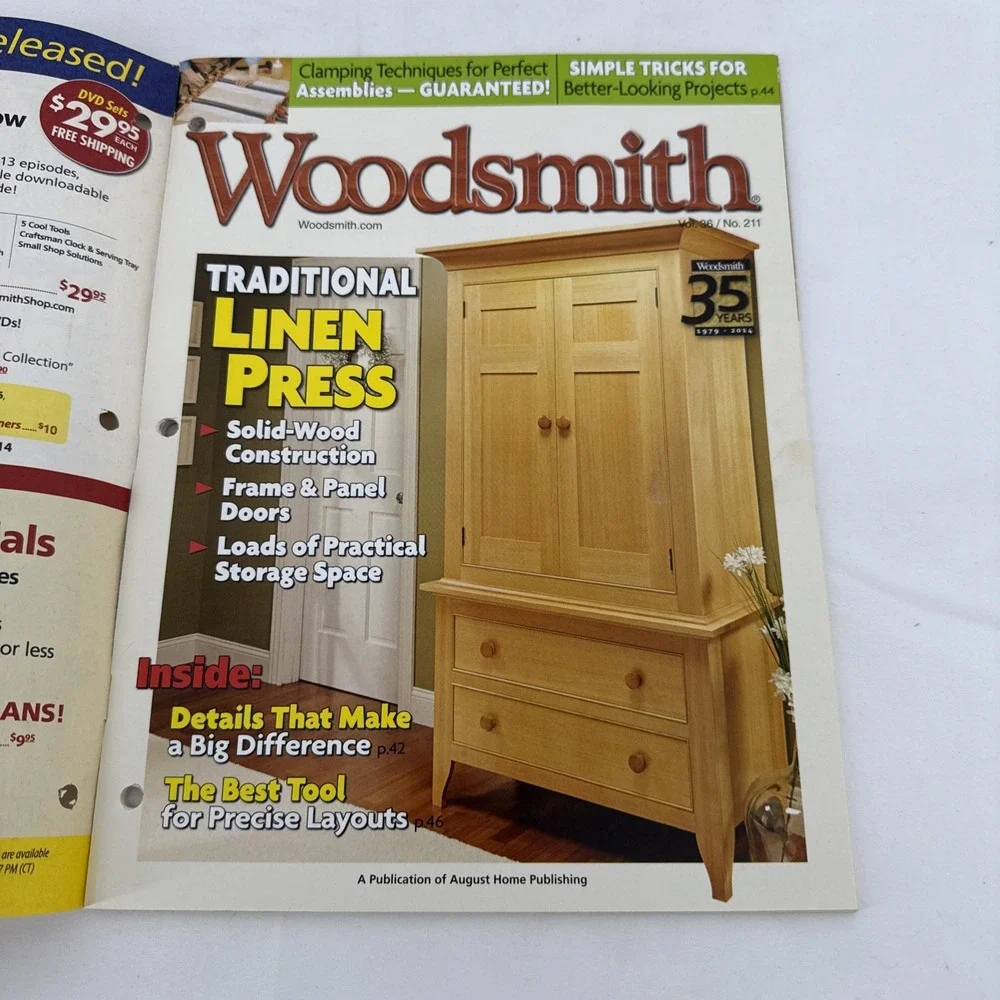 Woodsmith No 211 - Linen Press, Knife Block, Hall Bench, Bandsaw Circle Jig